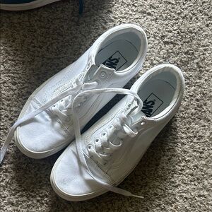Vans White Canvas Low-Top Sneakers